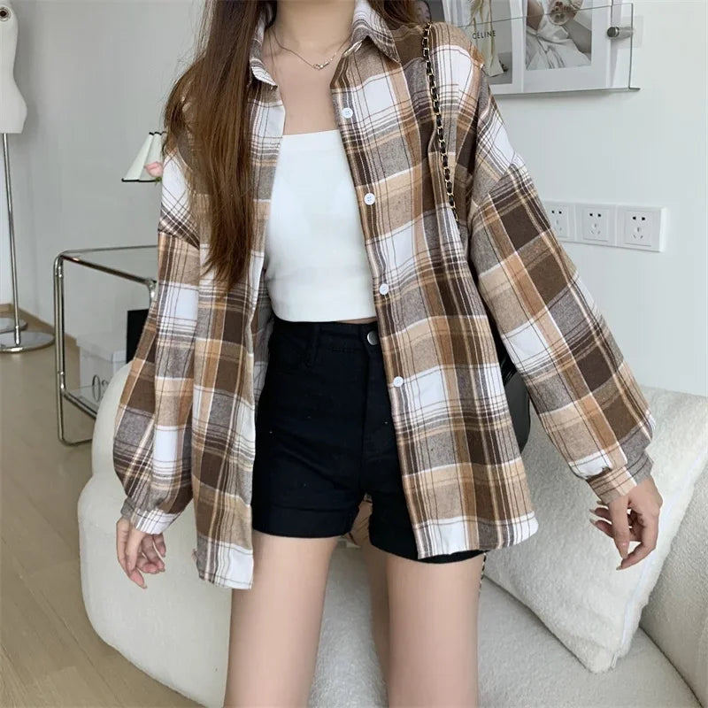 Vintage Plaid Shirt Women