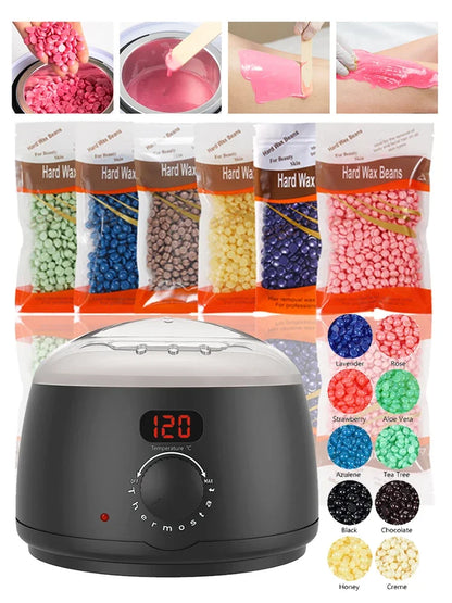 Wax Heater 500ML Set with Digital Display + 200g Wax Beans