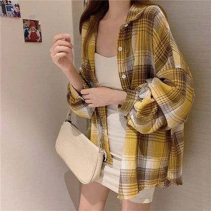 Vintage Plaid Shirt Women