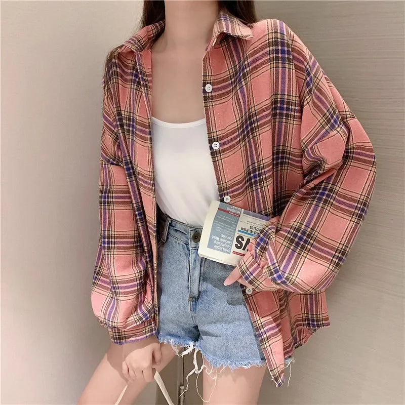 Vintage Plaid Shirt Women