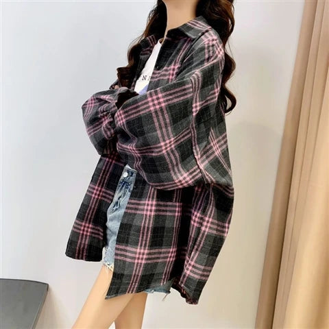 Vintage Plaid Shirt Women
