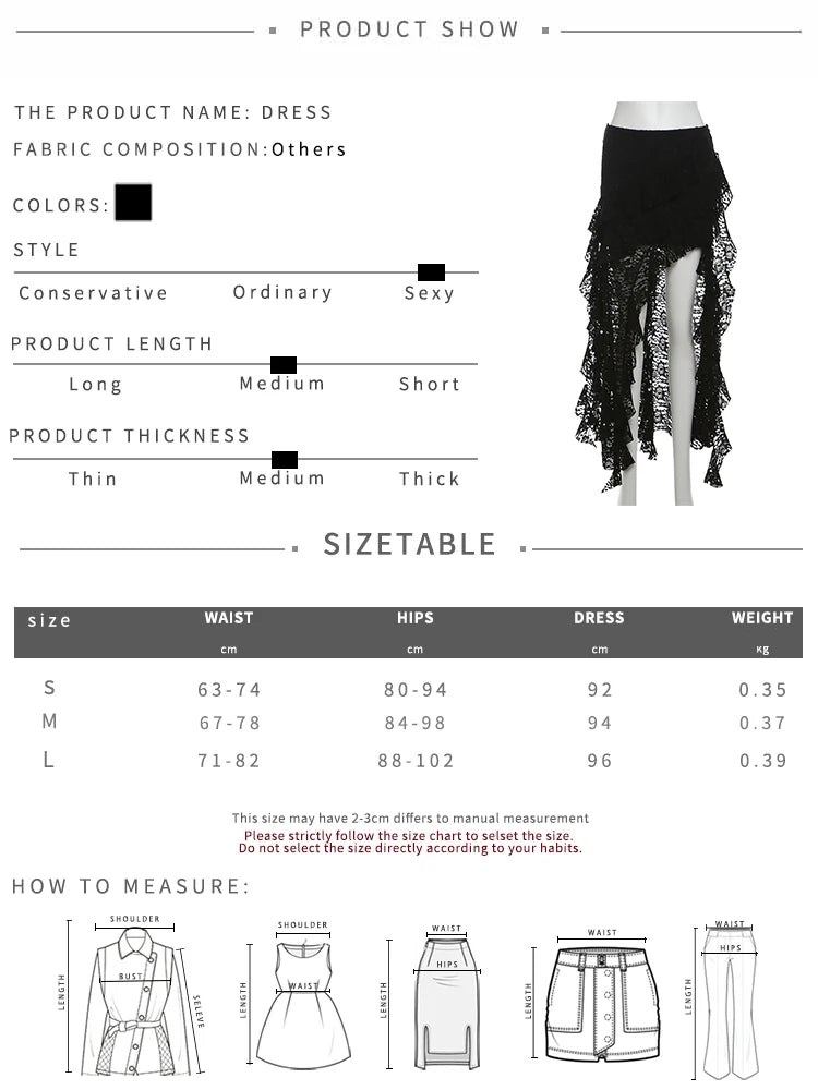 Nibber Tassels Women Skirts Irregular Hem Multi-Layered Ruffles Lace Patchwork Sweet Summer Trend Daily Skinny Versatile Bottoms