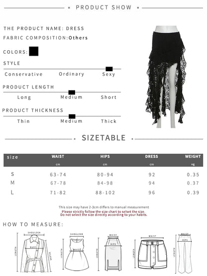 Nibber Tassels Women Skirts Irregular Hem Multi-Layered Ruffles Lace Patchwork Sweet Summer Trend Daily Skinny Versatile Bottoms