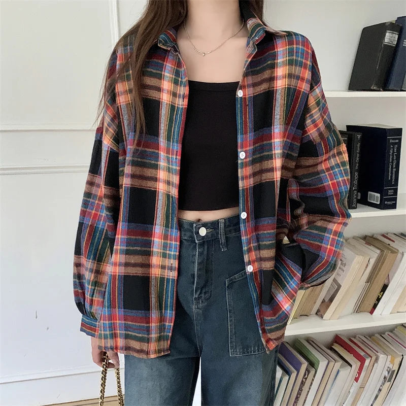 Vintage Plaid Shirt Women
