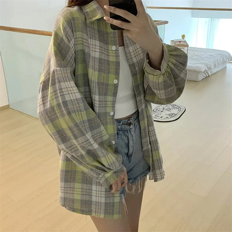 Vintage Plaid Shirt Women