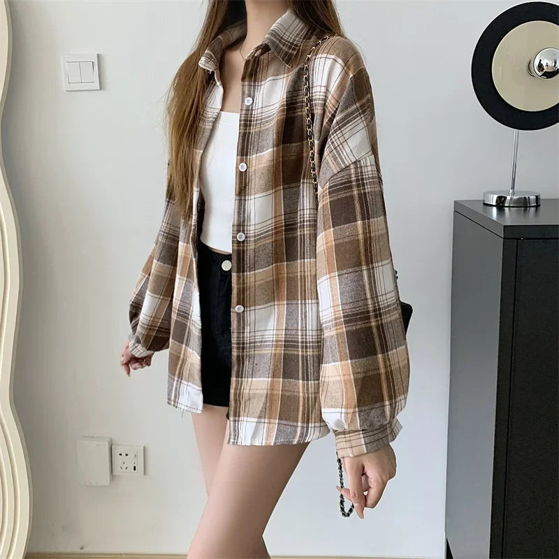 Vintage Plaid Shirt Women