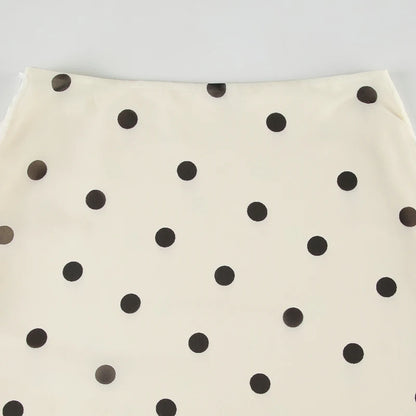 Elegant Polka Dot Midi Skirt
