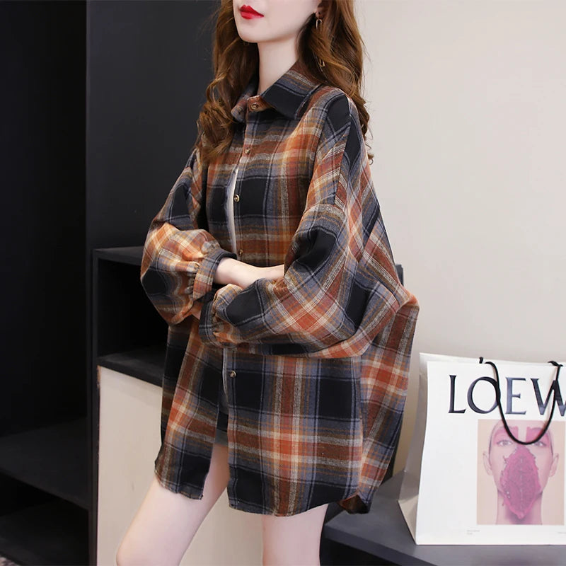 Vintage Plaid Shirt Women