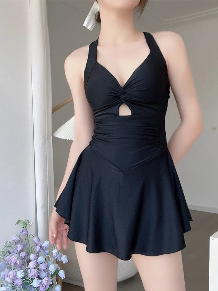 Women’s Cute One-Piece Swimsuit with Hanging Neck