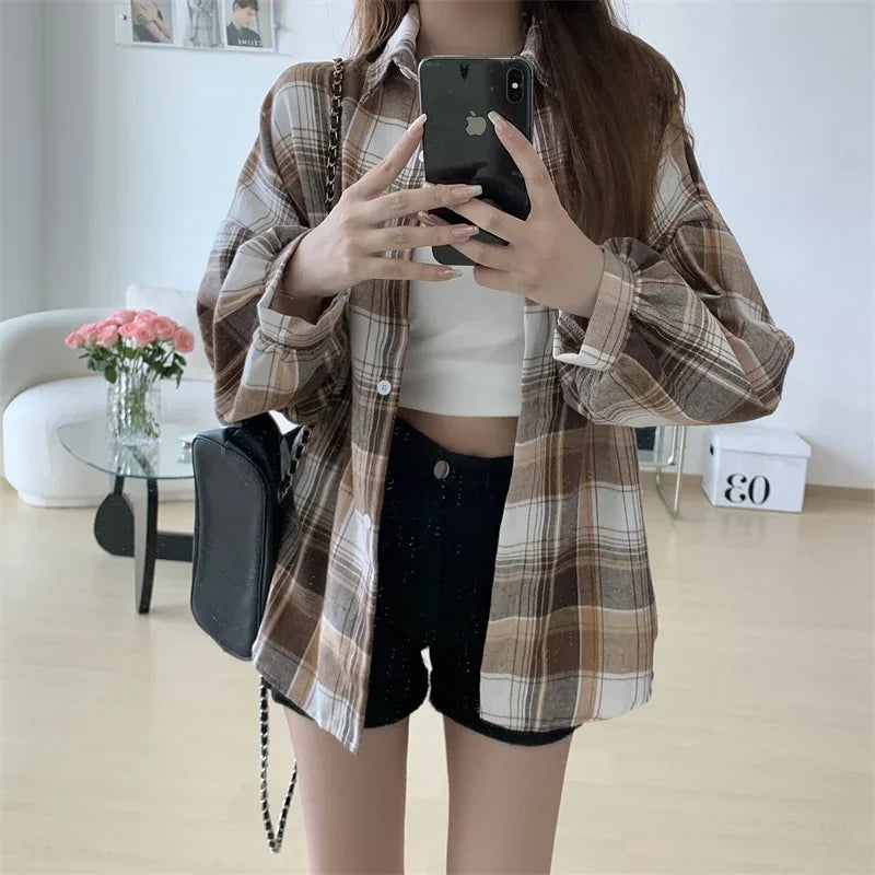 Vintage Plaid Shirt Women