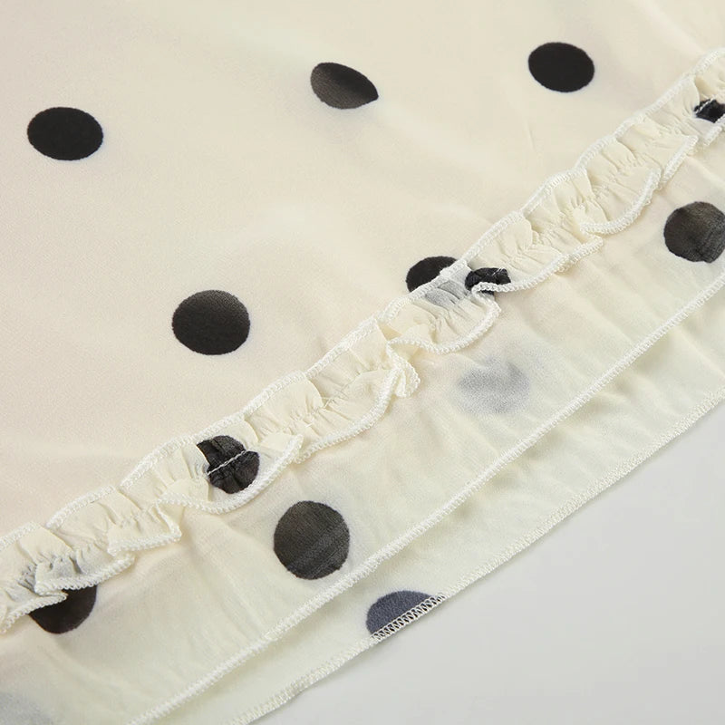 Elegant Polka Dot Midi Skirt