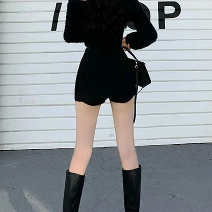 Black Split Mini Skirt