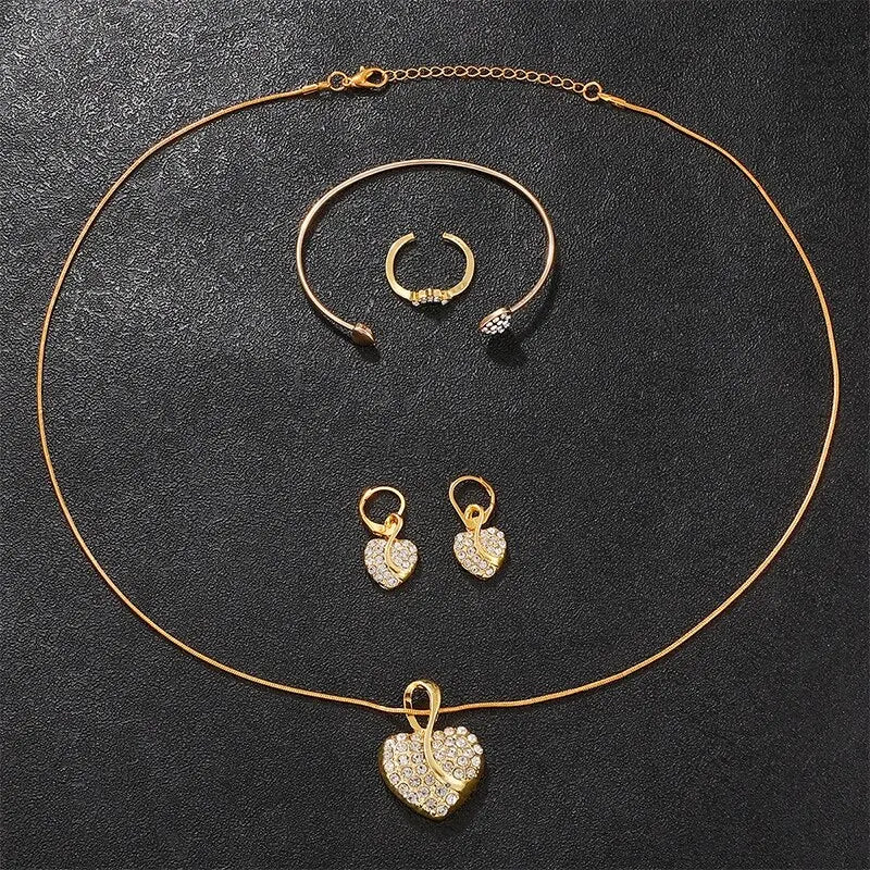 Luxury Gold Watch Jewelry Set