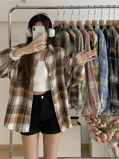Vintage Plaid Shirt Women