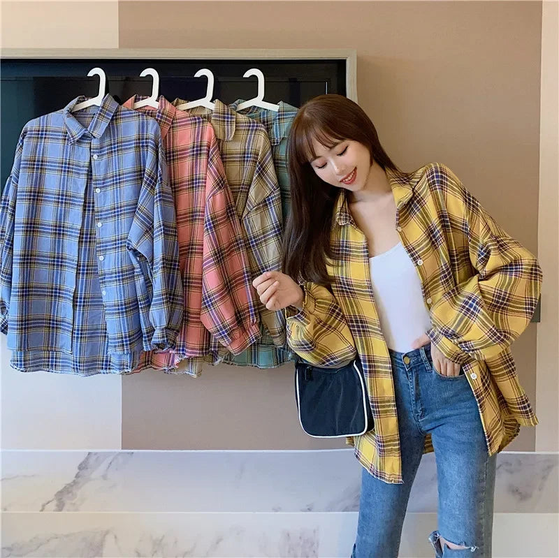 Vintage Plaid Shirt Women