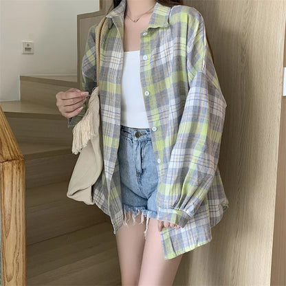 Vintage Plaid Shirt Women