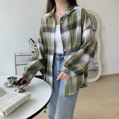 Vintage Plaid Shirt Women