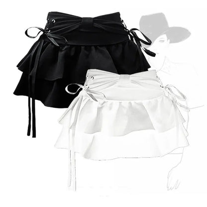 New Fashion Women Hot Girl Sweet Kawaii Bow Vintage Y2k Clothes American Streetwear Sexy Summer A-line Gothic Mini Denim Skirts