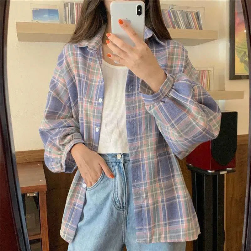 Vintage Plaid Shirt Women