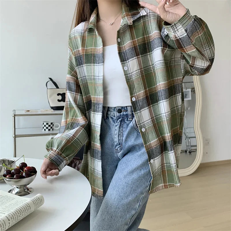 Vintage Plaid Shirt Women