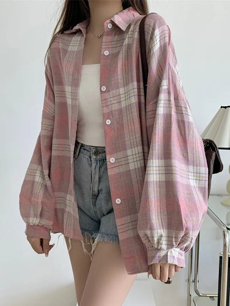 Vintage Plaid Shirt Women