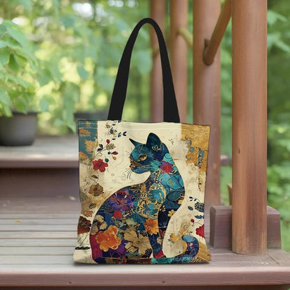 Floral Cat Tote Bag