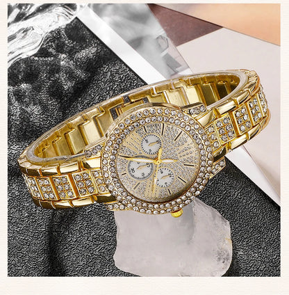 Luxury Gold Watch Jewelry Set