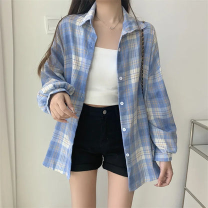 Vintage Plaid Shirt Women
