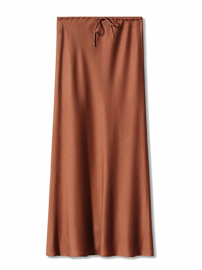 Elegant Satin Maxi Skirt