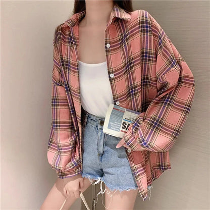 Vintage Plaid Shirt Women