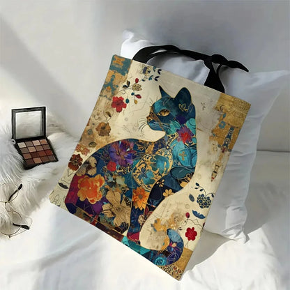 Floral Cat Tote Bag