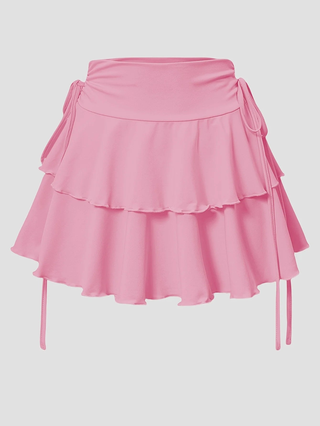 Solid Color High Waist Skirt