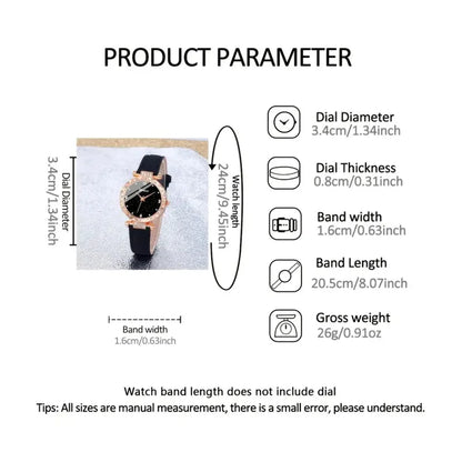 Luxury Gold Watch Jewelry Set