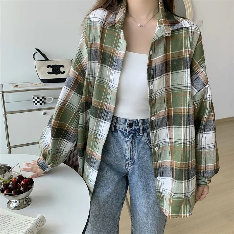 Vintage Plaid Shirt Women