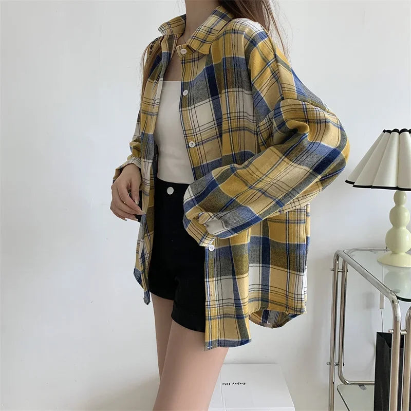 Vintage Plaid Shirt Women