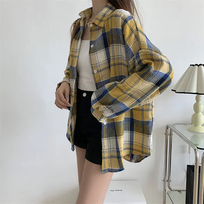 Vintage Plaid Shirt Women