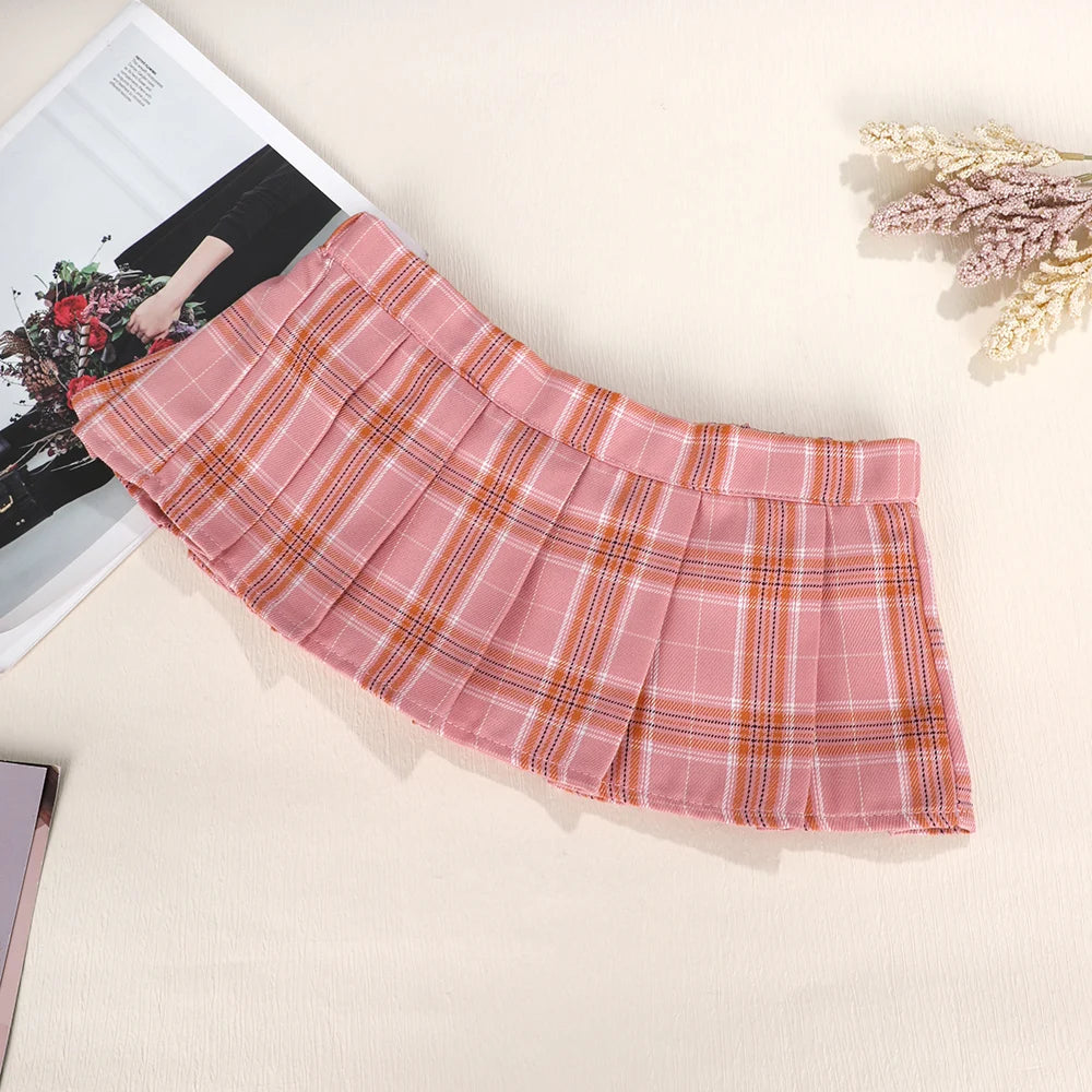 Ultrashort Jk Skirts Plaid Cosplay Costume Skirt Japanese Style Summer Schoolgirl Pleated Skirts Vintage Sexy Clubwear Skirt