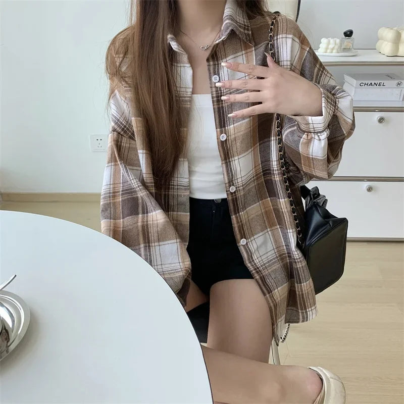 Vintage Plaid Shirt Women
