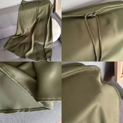 Elegant Satin Maxi Skirt
