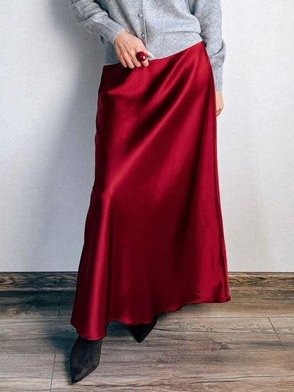 Elegant Satin Maxi Skirt