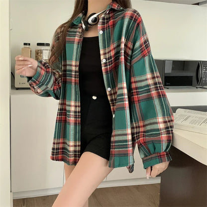 Vintage Plaid Shirt Women