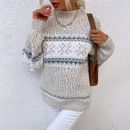Snowflake Winter Turtleneck Sweater