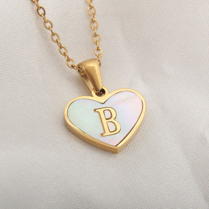 Heart-Shaped Letter Necklace