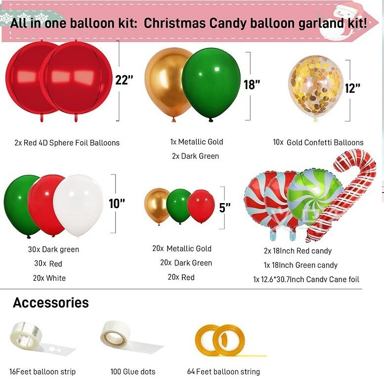 Christmas Party Scene Arrangement Themed Balloon Chain Set