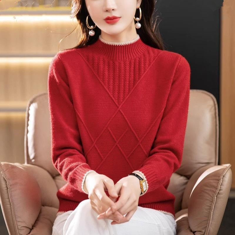 Women's Half Turtleneck Solid Color Sweater