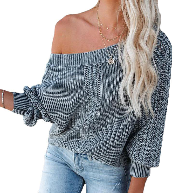 Women’s V-Neck Lantern Sleeve Sweater