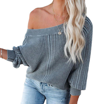 Women’s V-Neck Lantern Sleeve Sweater