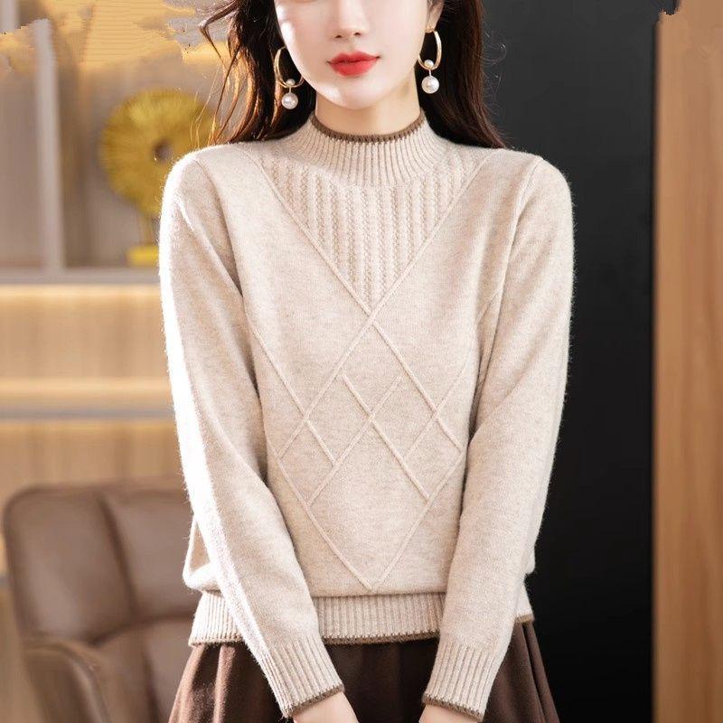 Women's Half Turtleneck Solid Color Sweater
