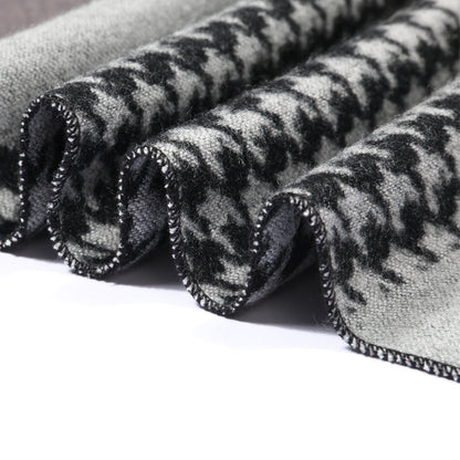 Fall Winter Men Student Plaid Minimalist Houndstooth Scarf