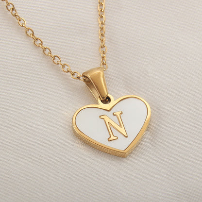 Heart-Shaped Letter Necklace